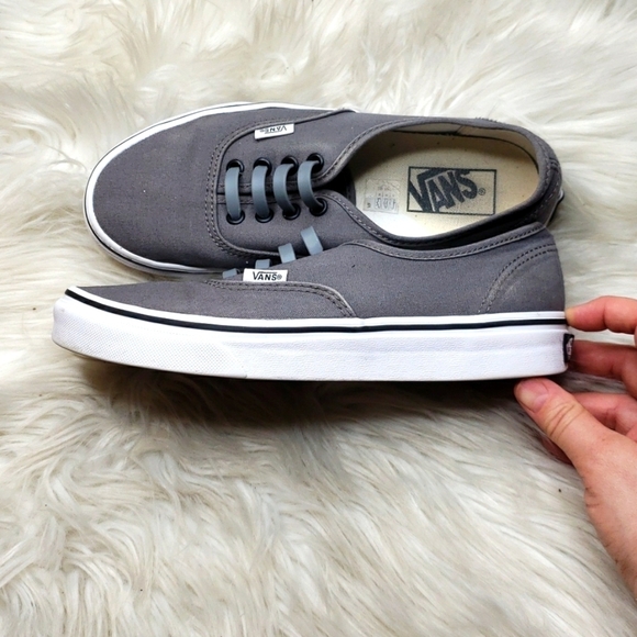 VANS AUTHENTIC Pewter black M6/W7.5 silicon stretch laces deck shoes - Picture 6 of 10